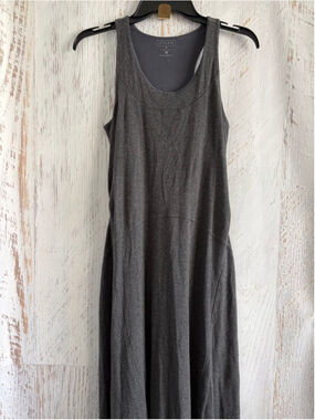 Women's Athleta Gray Ribbed Racerback Maxi Dress M